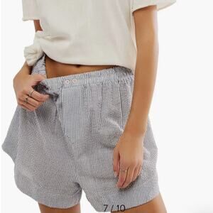 FREE PEOPLE | Intimately Cloud Nine Sleep Boxers Navy Stripe | Women’s Size L